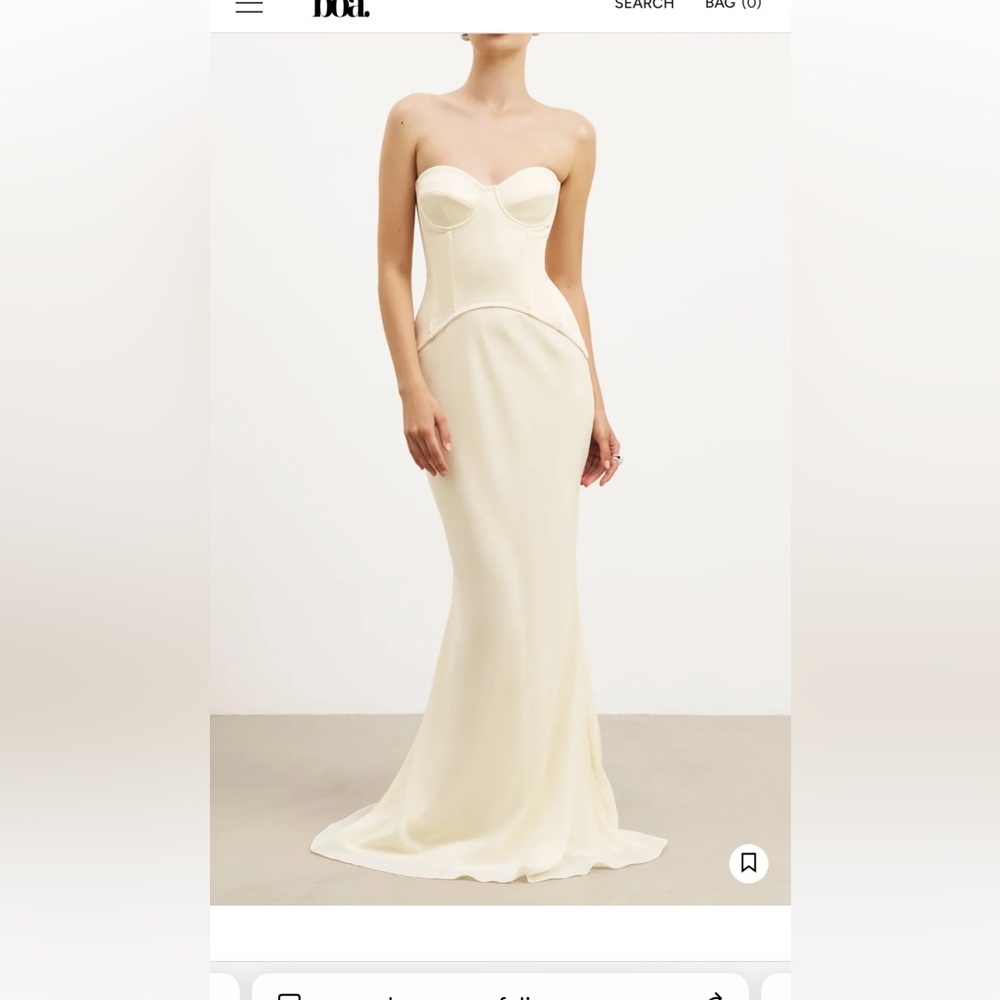 Strapless Cream Maxi Dress